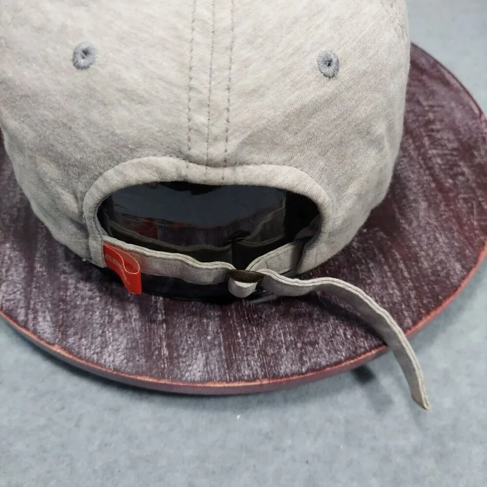 Gray Clemson Tiger Paw Hat Adjustable College Football Discolor on Strap